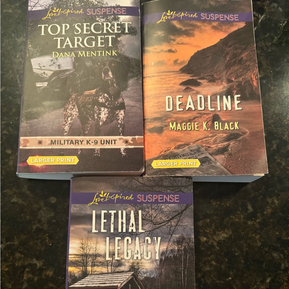Set of three Love inspired suspense books in good condition